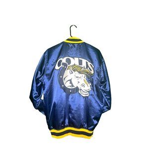 Preloved VINTAGE RETRO THROWBACK COLTS SATIN BOMBER SZ XL RARE